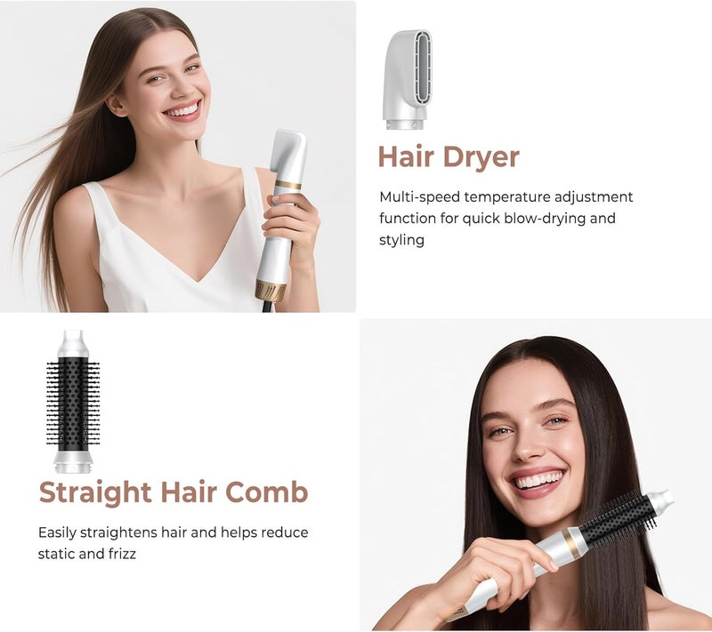 trylater 5 in 1 Hair Dryer Brush Set, Blow Dryer Brush with Air Style Wrap Hair Styler, Negative Ionic Magic Style Set, Detachable Air Curler for Volumizer,Straightener,Drying - Image 4
